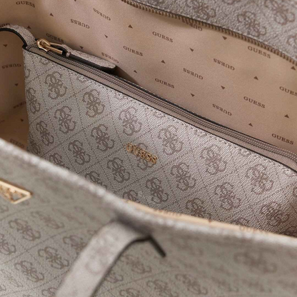 G-U-E-S-S SHOULDER BAG BEIGE MONOGRAM FOR WOMEN