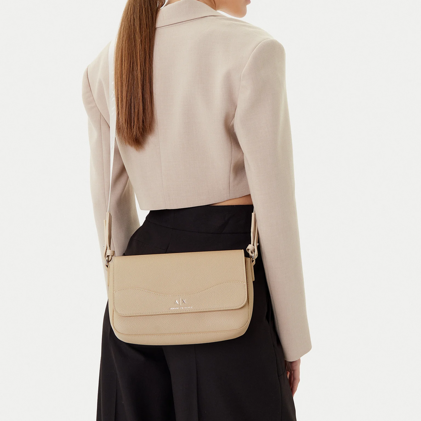 A-R-M-A-N-I E-X-C-H-A-N-G-E CROSSBODY BAG 942912 CC783 BEIGE FOR WOMEN