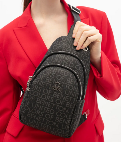 U.n.i.t.e.d C.o.l.o.r.s of B.e.n.e.t.t.o.n CROSSBODY BAG BLACK MONOGRAM FOR WOMEN