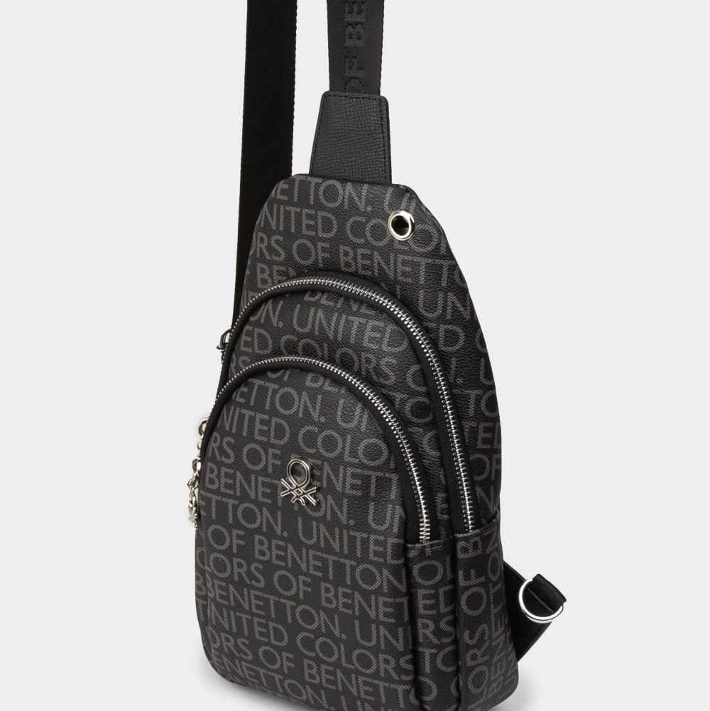 U.n.i.t.e.d C.o.l.o.r.s of B.e.n.e.t.t.o.n CROSSBODY BAG BLACK MONOGRAM FOR WOMEN