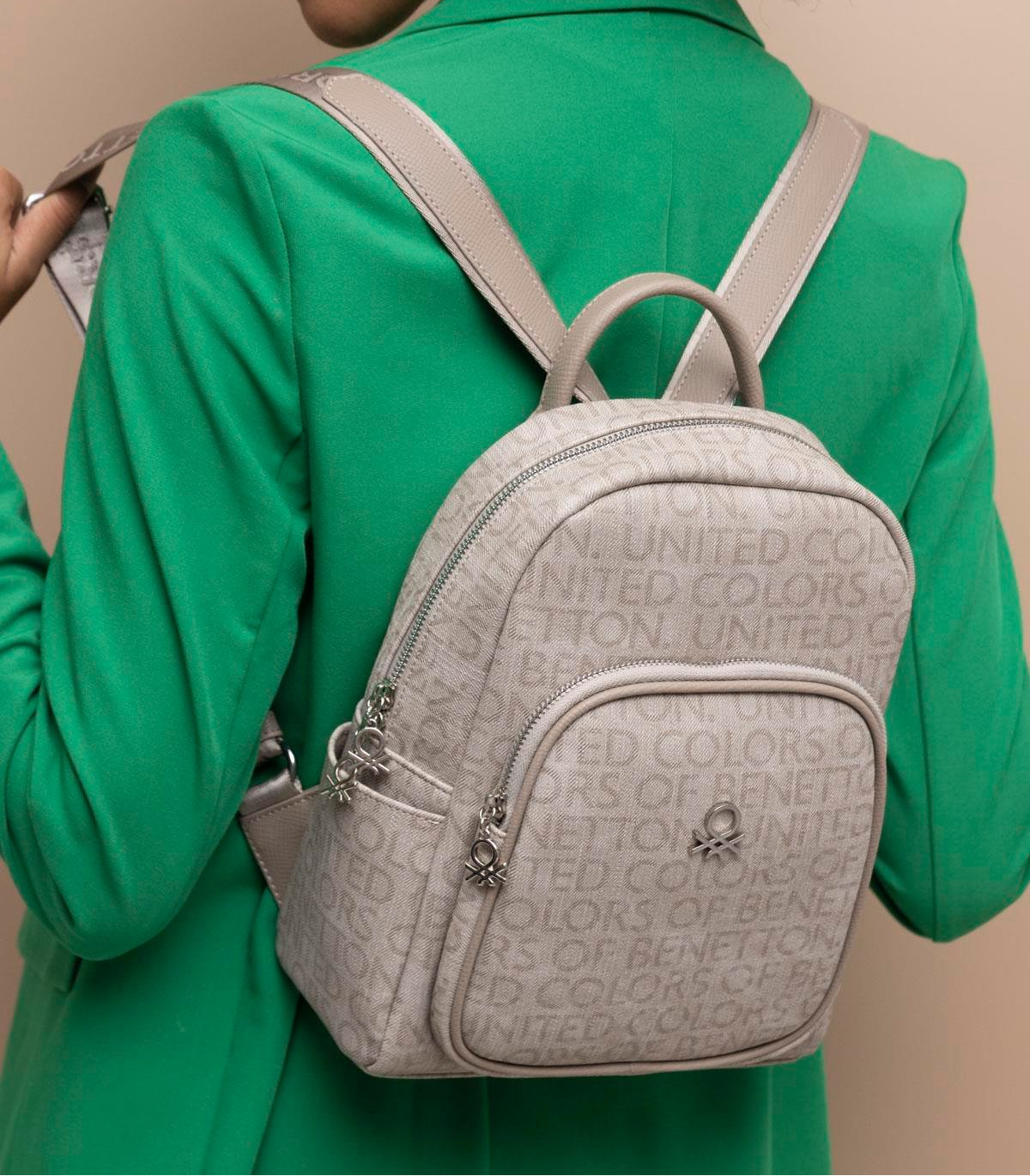 U.n.i.t.e.d C.o.l.o.r.s of B.e.n.e.t.t.o.n BACKPACK BAG BEIGE MONOGRAM FOR WOMEN