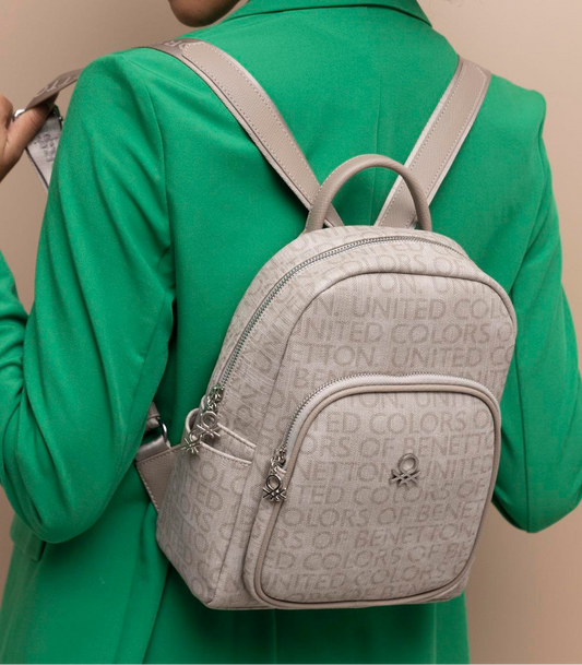 U.n.i.t.e.d C.o.l.o.r.s of B.e.n.e.t.t.o.n BACKPACK BAG BEIGE MONOGRAM FOR WOMEN