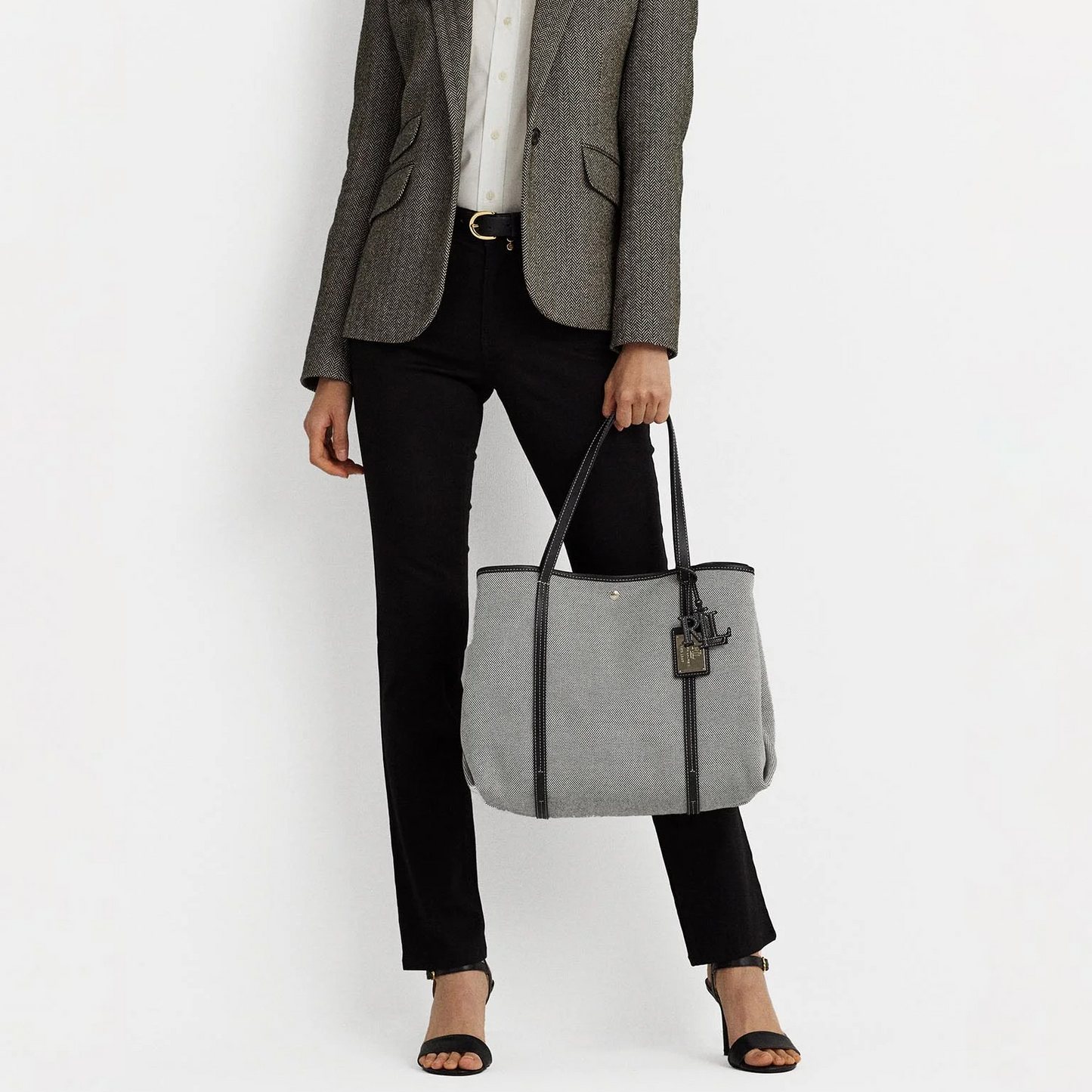 P-O-L-O R-A-L-P-H  L-A-U-R-E-N SHOULDER BAG BLACK&GRAY FOR WOMEN