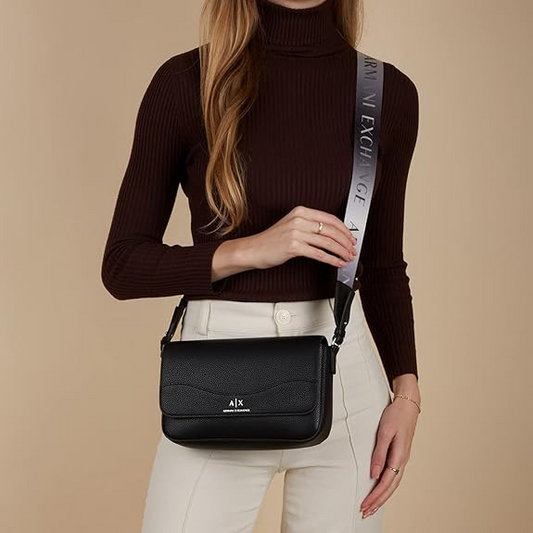 A-R-M-A-N-I E-X-C-H-A-N-G-E CROSSBODY BAG 942912 CC783 BLACK FOR WOMEN