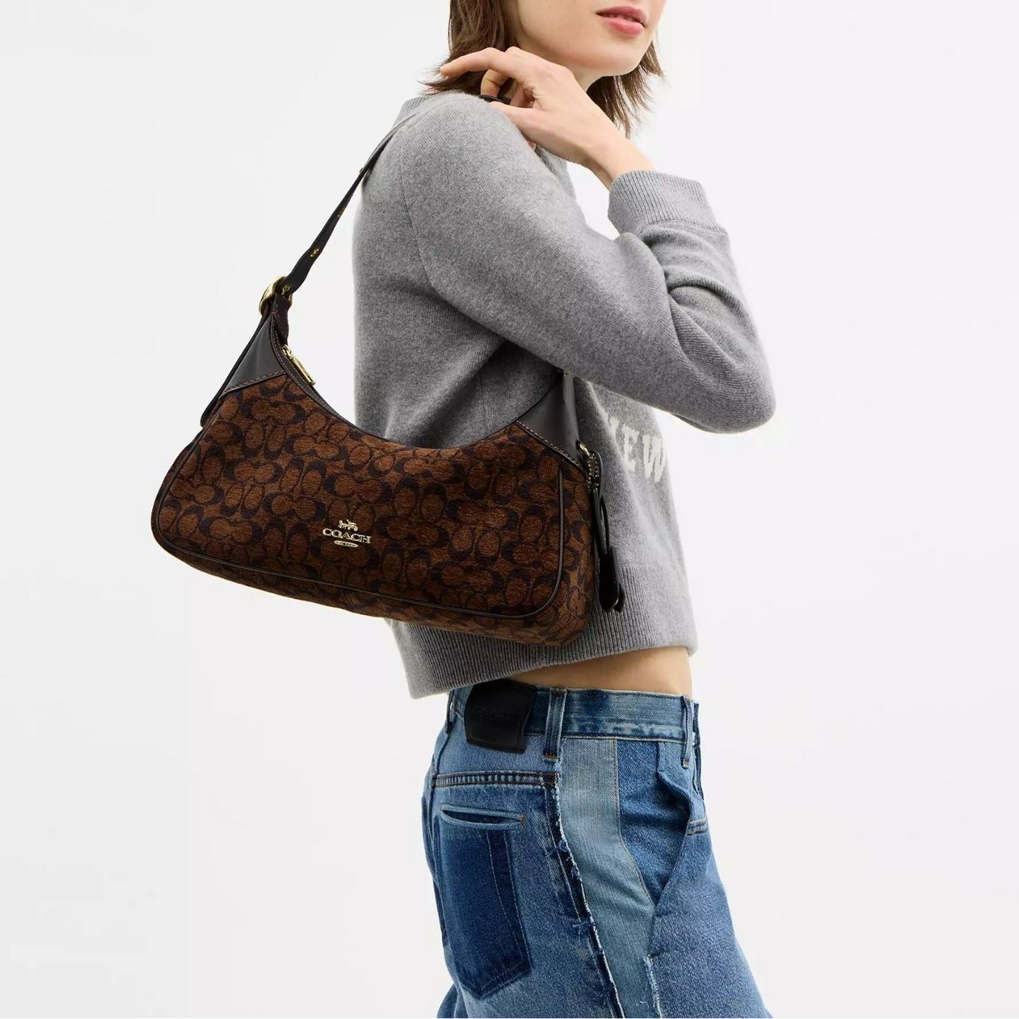 C-O-A-C-H CROSSBODY BAG CDV37 BROWN&BLACK FOR WOMEN