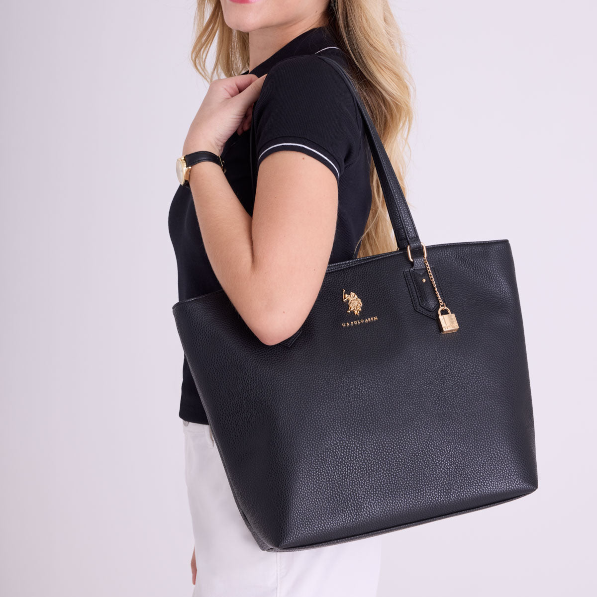 U-S P-O-L-O  SHOULDER BAG 27V0101AA BLACK FOR WOMEN