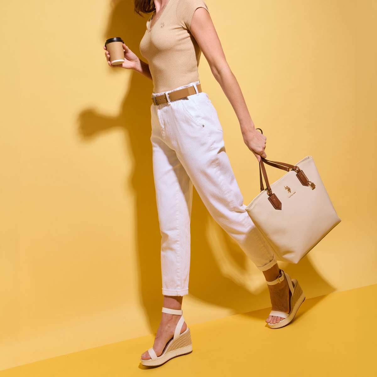 U-S P-O-L-O  SHOULDER BAG 27V0101AA CREM FOR WOMEN