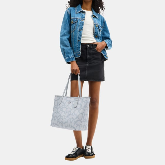 C-O-A-C-H SHOULDER BAG CBH89 ICE BLUE MONOGRAM FOR WOMEN