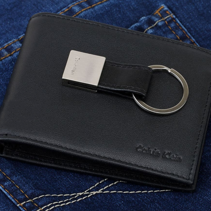 C-A-L-V-I-N K-L-E-I-N WALLET&KEY CHAIN BLACK FOR MEN