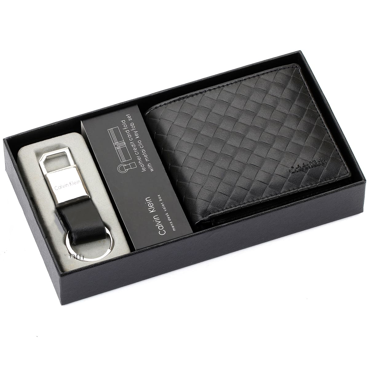 C-A-L-V-I-N K-L-E-I-N WALLET&KEY CHAIN BLACK FOR MEN