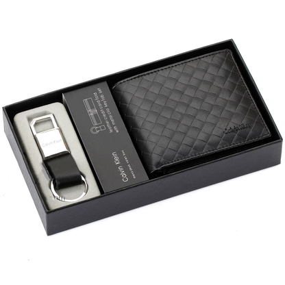 C-A-L-V-I-N K-L-E-I-N WALLET&KEY CHAIN BLACK FOR MEN