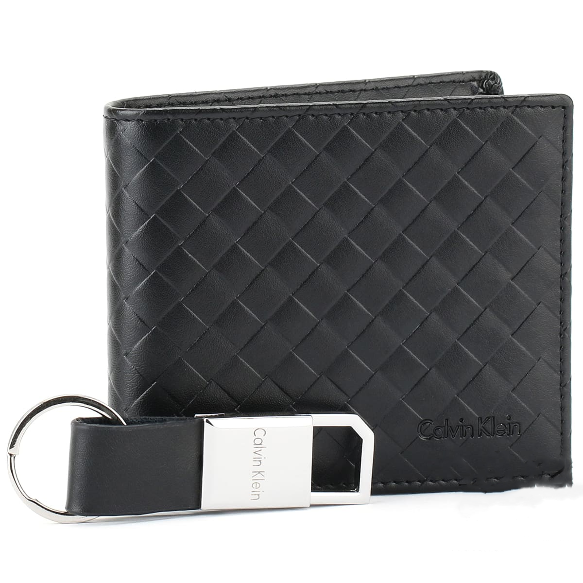 C-A-L-V-I-N K-L-E-I-N WALLET&KEY CHAIN BLACK FOR MEN
