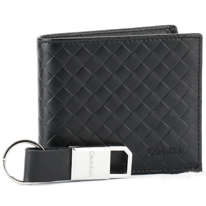 C-A-L-V-I-N K-L-E-I-N WALLET&KEY CHAIN BLACK FOR MEN