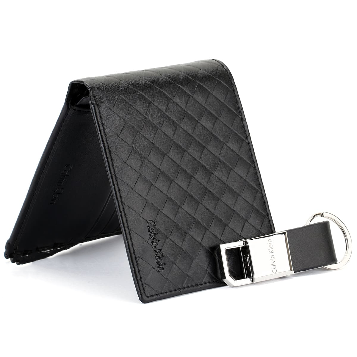 C-A-L-V-I-N K-L-E-I-N WALLET&KEY CHAIN BLACK FOR MEN
