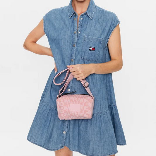 T-O-M-M-Y J-E-A-N-S CROSSBODY BAG PINK MONOGRAM FOR WOMEN