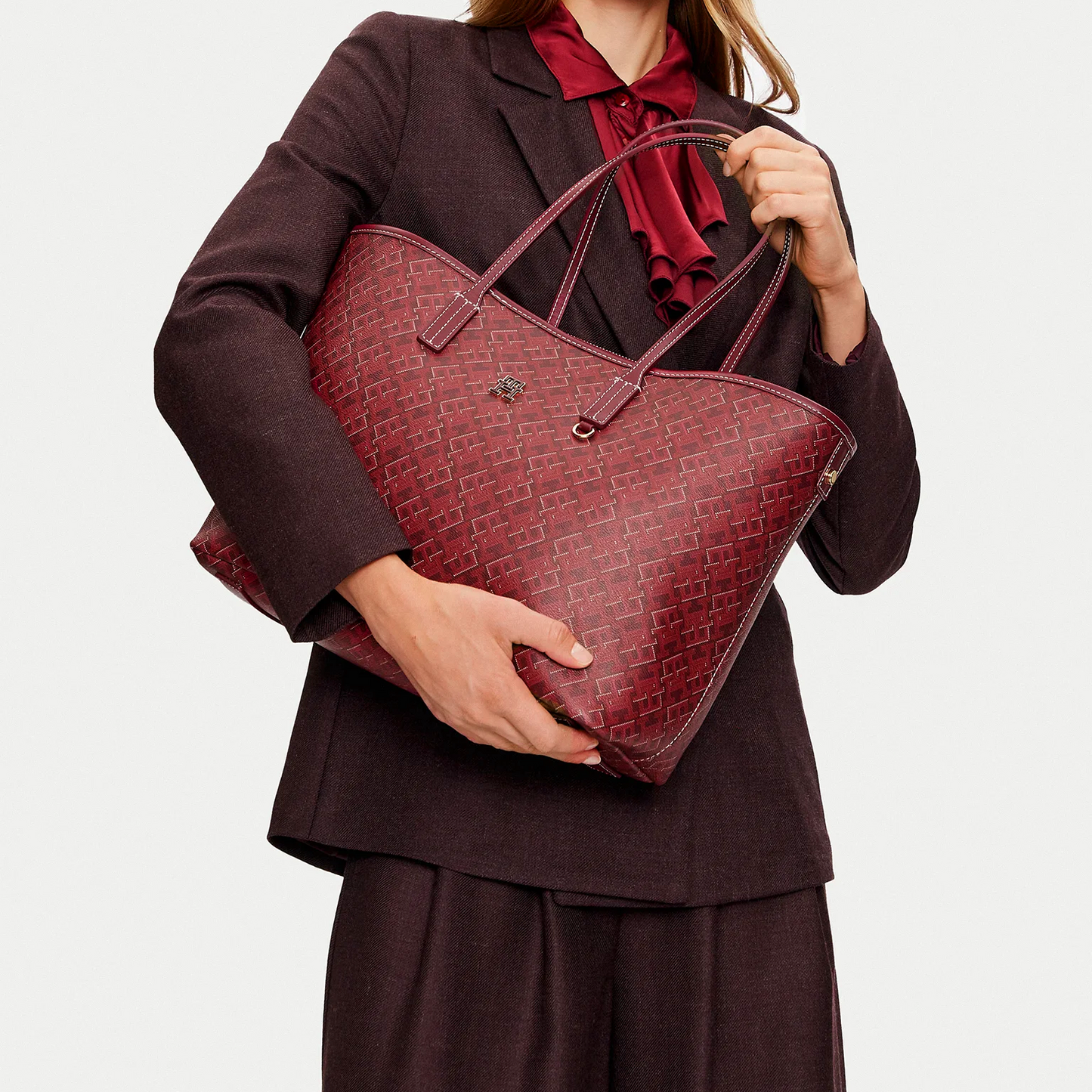T.O.M-M.Y H.I.L.F-I.G.E.R TOTE BAG RED MONOGRAM FOR WOMEN
