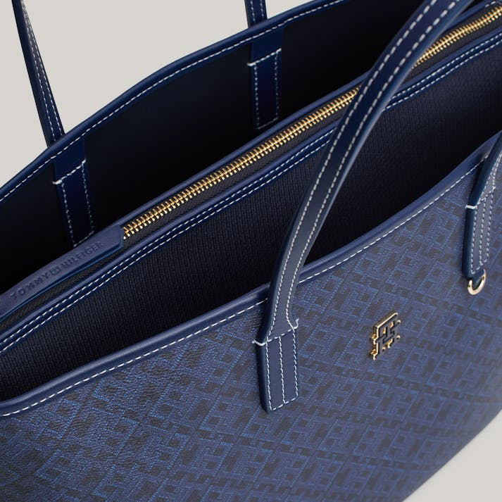 T.O.M-M.Y H.I.L.F-I.G.E.R TOTE BAG Blue MONOGRAM FOR WOMEN