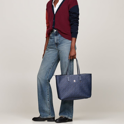 T.O.M-M.Y H.I.L.F-I.G.E.R TOTE BAG Blue MONOGRAM FOR WOMEN