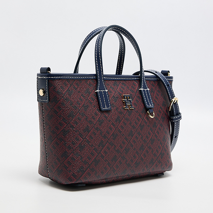 T.O.M-M.Y H.I.L.F-I.G.E.R CROSSBODY BAG Burgundy & NAVY MONOGRAM FOR WOMEN