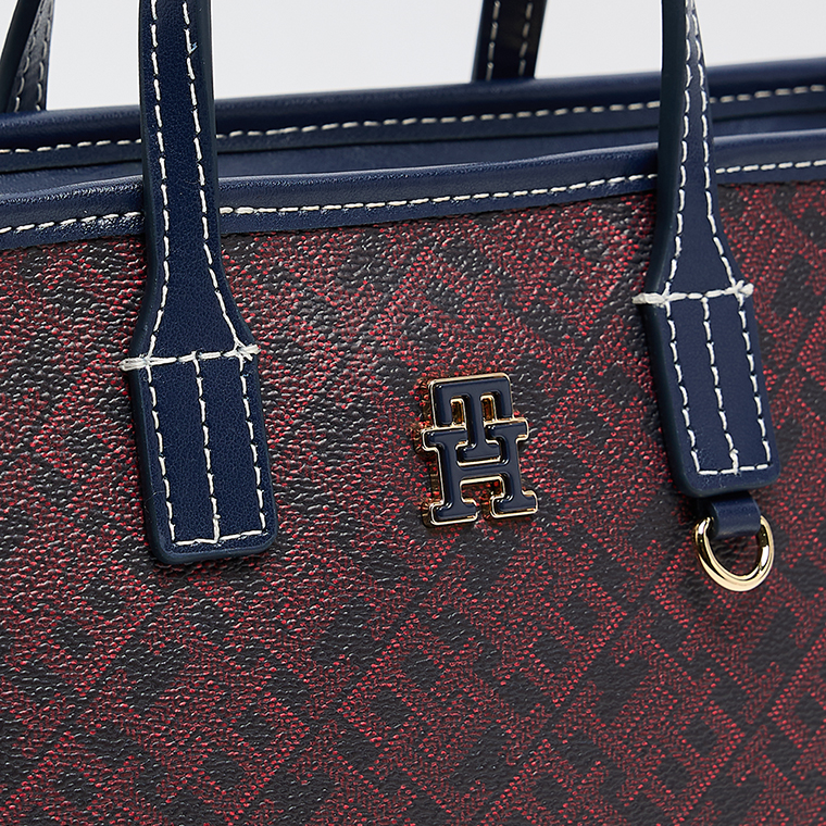 T.O.M-M.Y H.I.L.F-I.G.E.R CROSSBODY BAG Burgundy & NAVY MONOGRAM FOR WOMEN