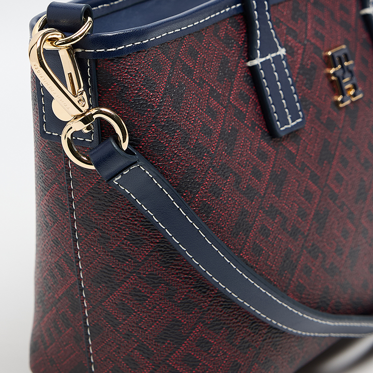 T.O.M-M.Y H.I.L.F-I.G.E.R CROSSBODY BAG Burgundy & NAVY MONOGRAM FOR WOMEN