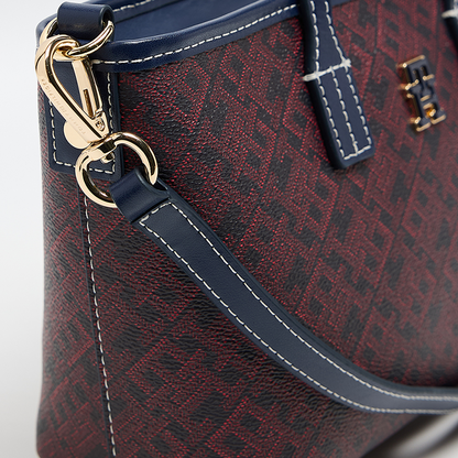 T.O.M-M.Y H.I.L.F-I.G.E.R CROSSBODY BAG Burgundy & NAVY MONOGRAM FOR WOMEN