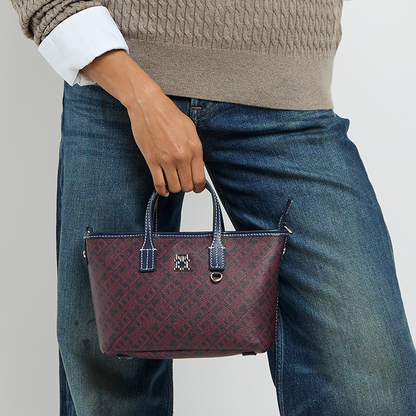 T.O.M-M.Y H.I.L.F-I.G.E.R CROSSBODY BAG Burgundy & NAVY MONOGRAM FOR WOMEN