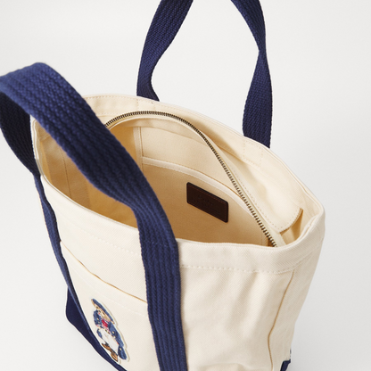 P-O-L-O R-A-L-P-H L-A-U-R-E-N HANDBAG OFF WHITE & NAVY BLUE FOR WOMEN