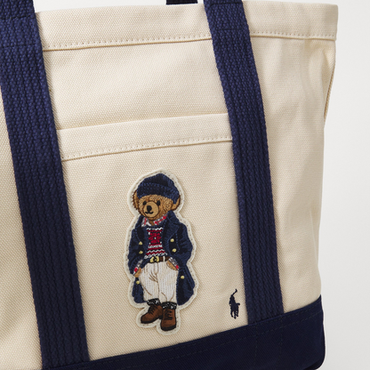 P-O-L-O R-A-L-P-H L-A-U-R-E-N HANDBAG OFF WHITE & NAVY BLUE FOR WOMEN