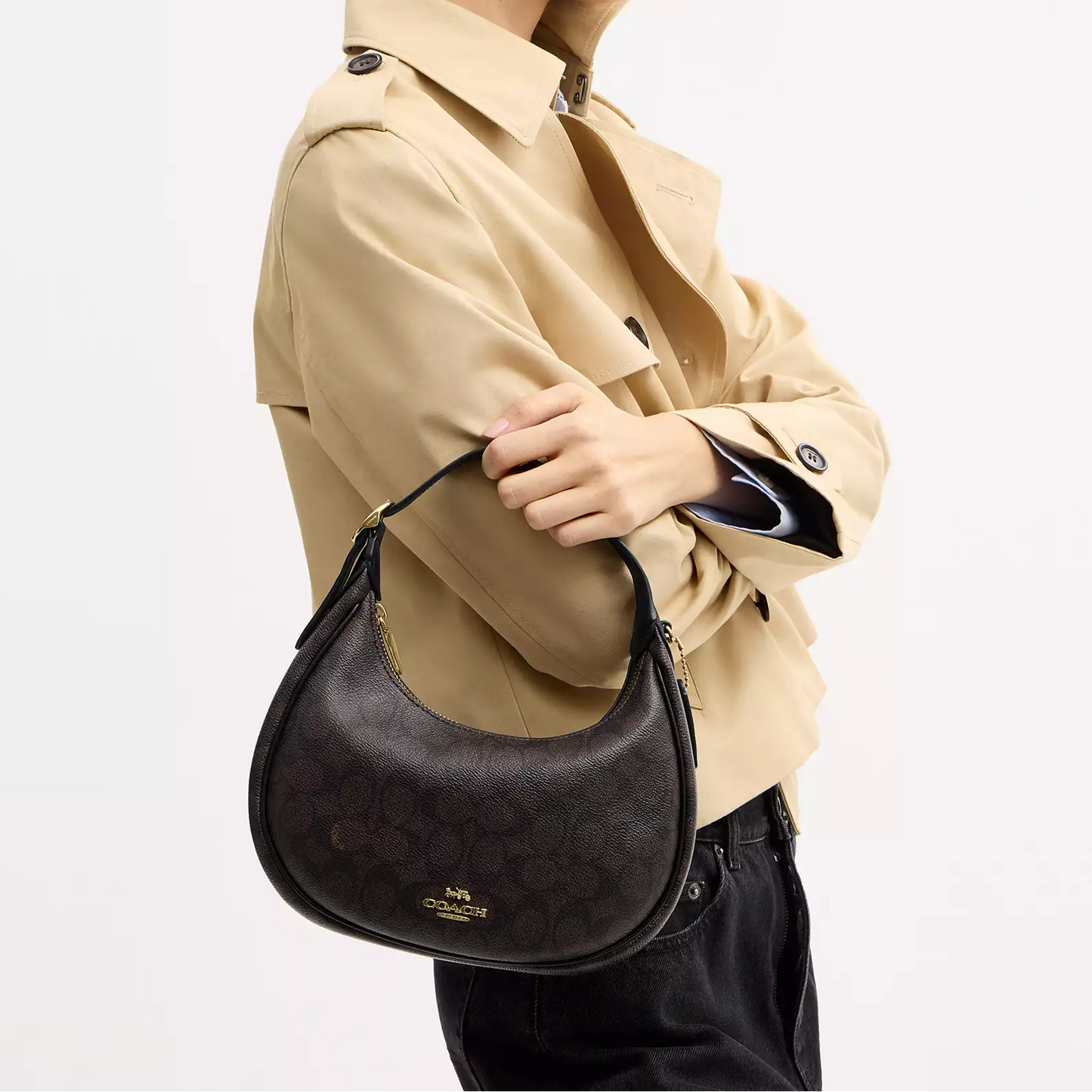 C-O-A-C-H CROSSBODY BAG CDX17 BROWN MONOGRAM FOR WOMEN