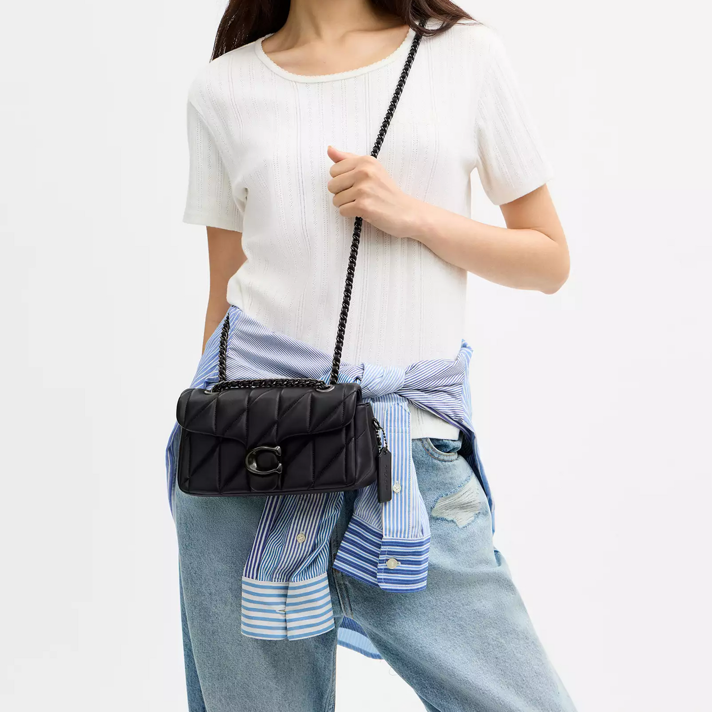 C-O-A-C-H CROSSBODY BAG CP149 BLACK- Pewter FOR WOMEN