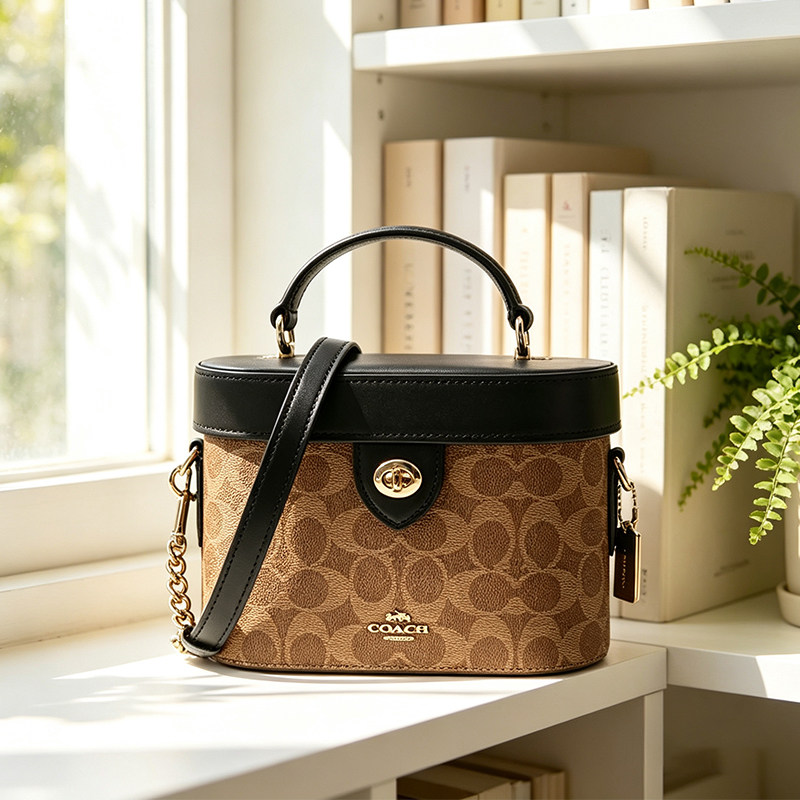 C-O-A-C-H MAKEUP BAG CBQ35 HAVAN MONOGRAM&BLACK FOR WOMEN