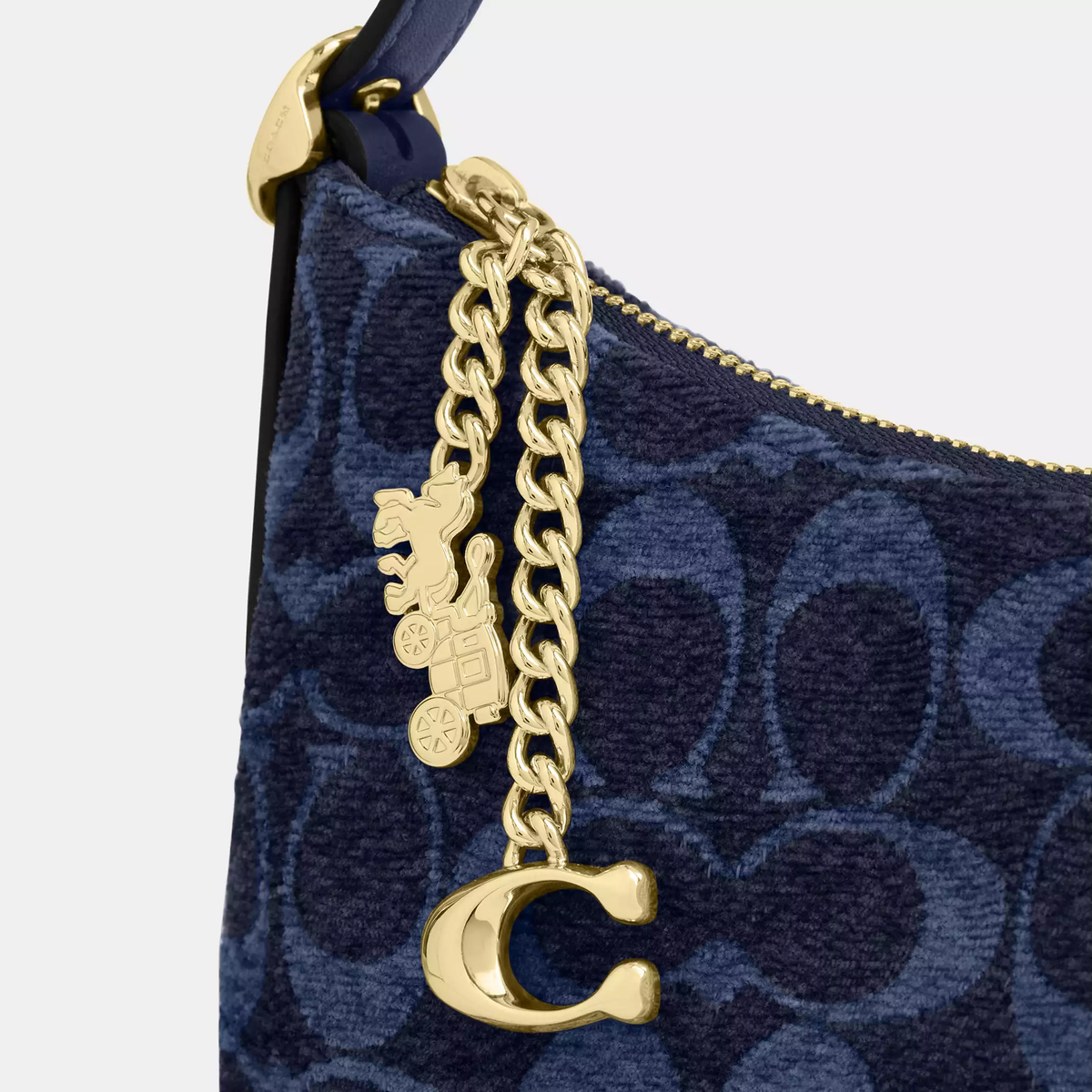 C-O-A-C-H SHOULDER BAG CFN74 NAVY MONOGRAM FOR WOMEN