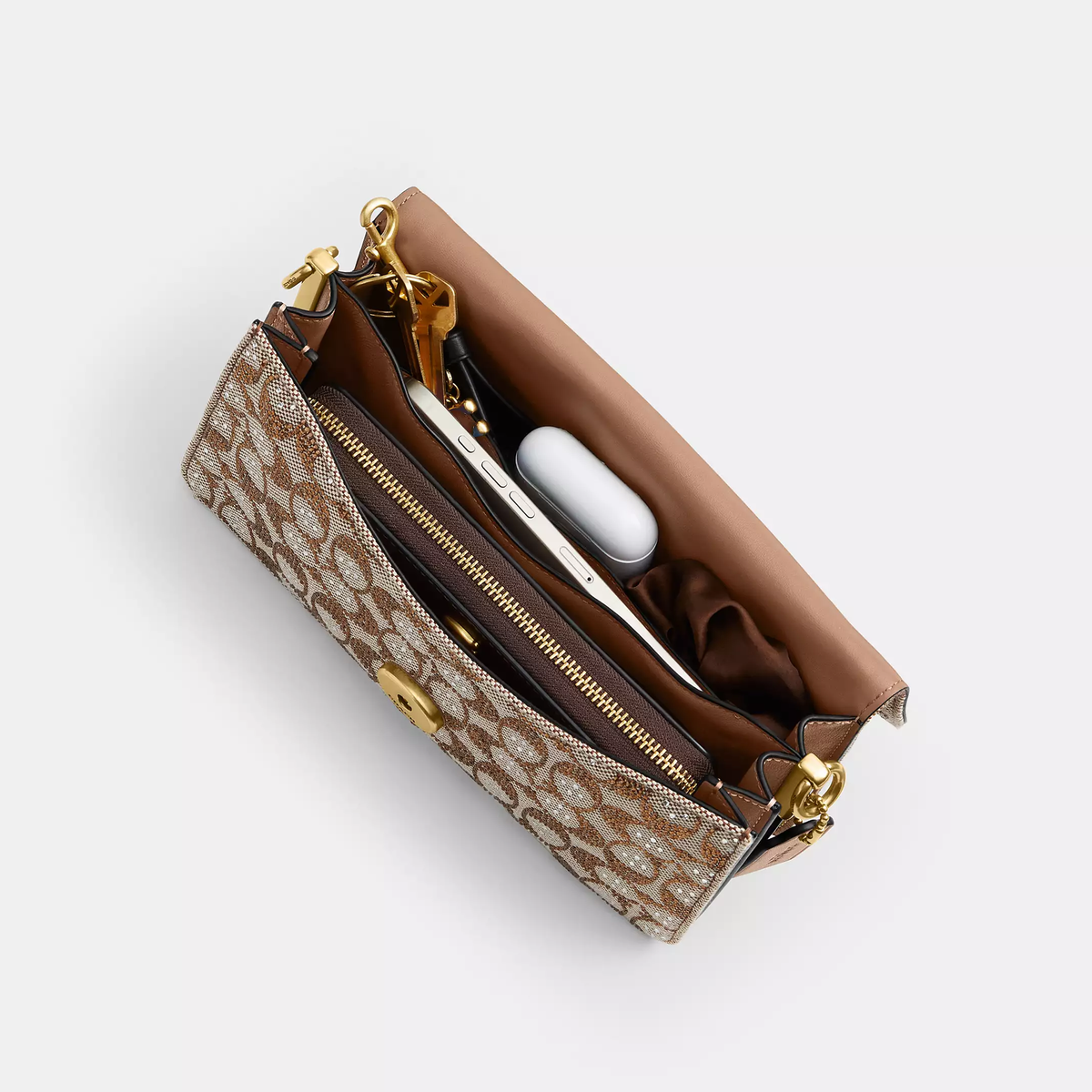 C-O-A-C-H CROSSBODY BAG CDZ34 BROWN MONOGRAM(Mushroom) FOR WOMEN