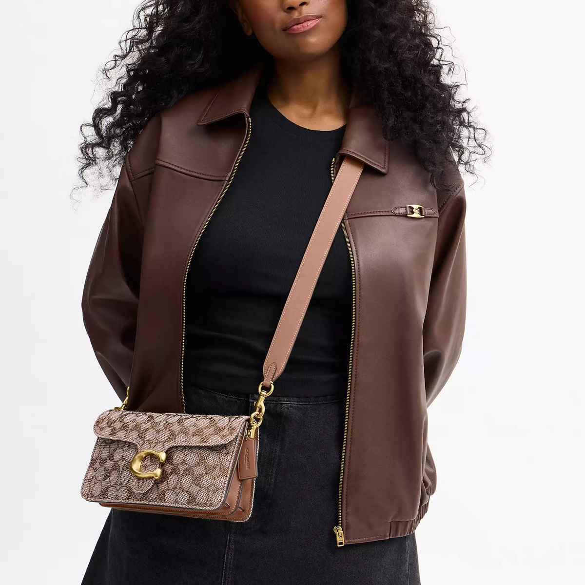 C-O-A-C-H CROSSBODY BAG CDZ34 BROWN MONOGRAM(Mushroom) FOR WOMEN