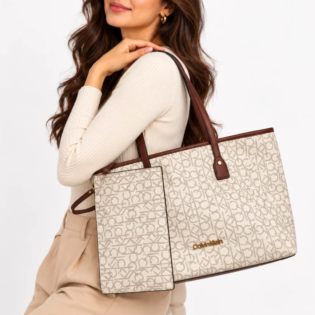C-A-L-V-I-N K-L-E-I-N SHOULDER BAG OFF WHITE MONOGRAM FOR WOMEN