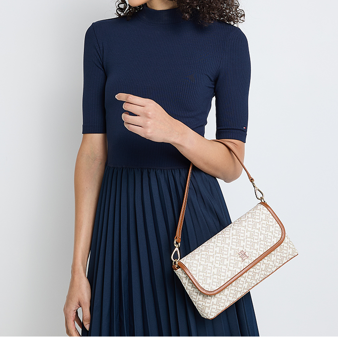 T-o.m-m.y H.i-l.f-i.g-e.r Monoplay Flap Shoulder Bag BEIGE FOR WOMEN