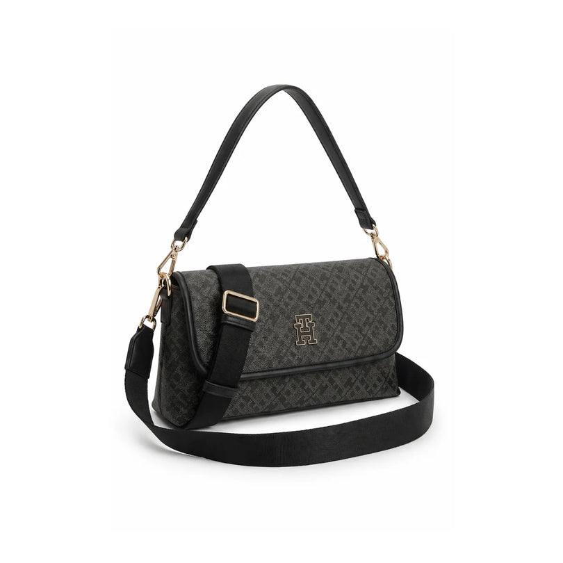 T.o.m.m.y H.i.l.f.i.g.e.r Monoplay Flap Shoulder Bag GRAY&BLACK MONOGRAM FOR WOMEN