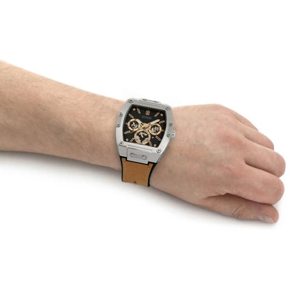 G-U-E-S-S WATCH GW0202G3 BROWN&SILVER FOR MEN