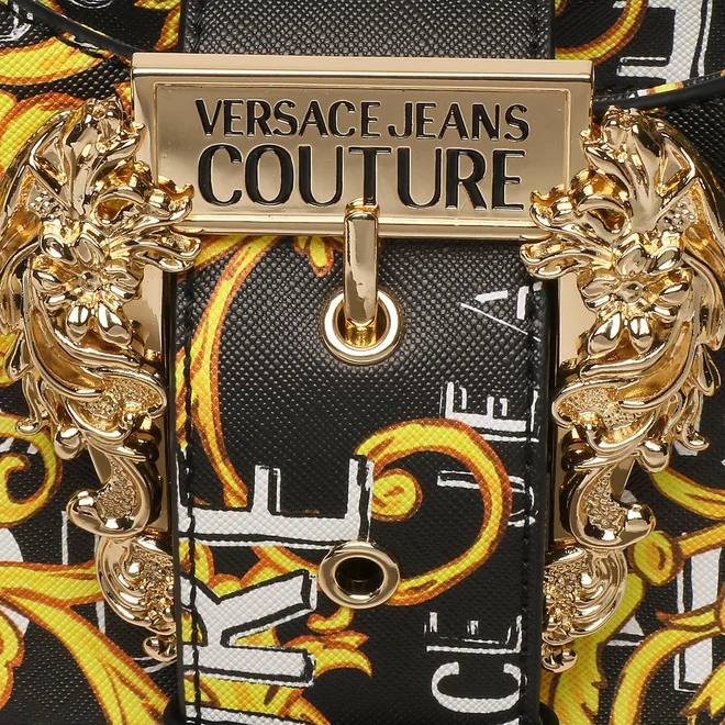 V-E-R-S-A-C-E J-E-A-N-S C-O-U-T-U-R-E CROSSBODY BAG 74VA4BF5 BLACK&YELLOW FOR WOMEN