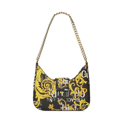 V-E-R-S-A-C-E J-E-A-N-S C-O-U-T-U-R-E CROSSBODY BAG 74VA4BF5 BLACK&YELLOW FOR WOMEN