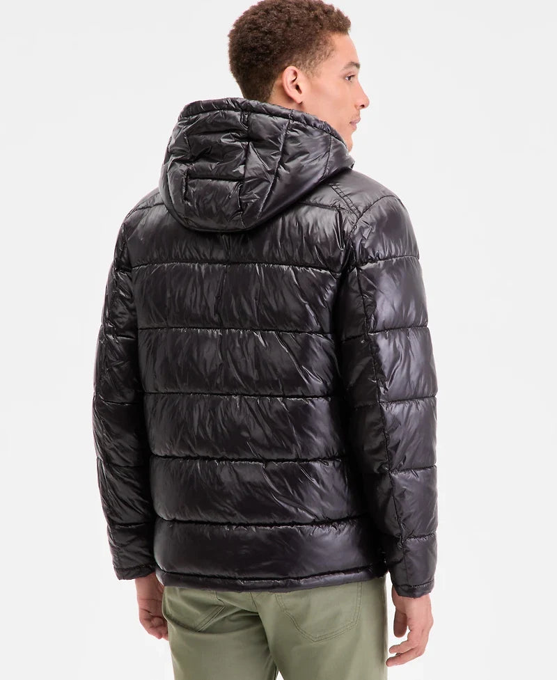 M_i.c.h.a..e.l. K.o.r.s. Men's Puffer SHINY PUFFER JACKET - Winter jacket - Black/Navy/True Blue