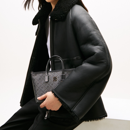 T.O.M-M.Y H.I.L.F-I.G.E.R CROSSBODY BAG BLACK MONOGRAM FOR WOMEN