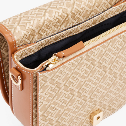 T.O.M-M.Y H.I.L.F-I.G.E.R CROSSBODY BAG HAVAN&BEIGE MONOGRAM (Sandalwood) FOR WOMEN