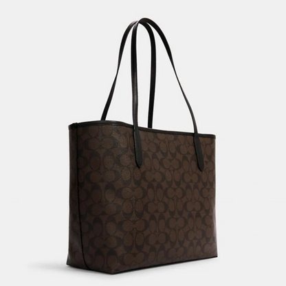 C-O-A-C-H SHOULDER BAG 5696 BROWN&BLACK MONOGRAM FOR WOMEN
