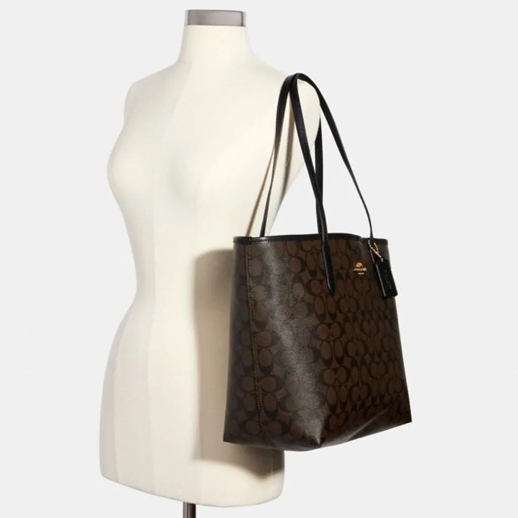 C-O-A-C-H SHOULDER BAG 5696 BROWN&BLACK MONOGRAM FOR WOMEN