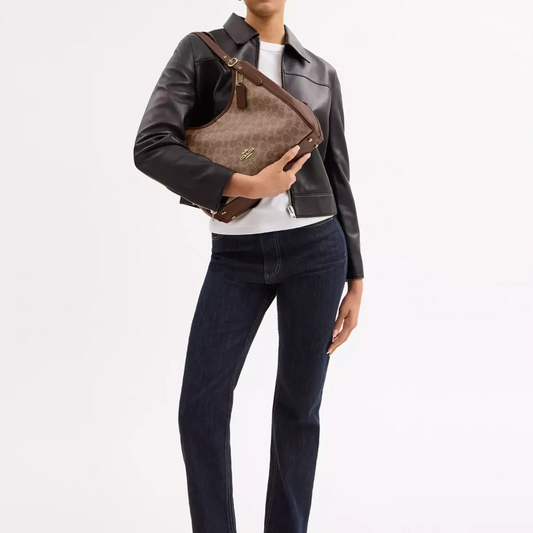C-O-A-C-H SHOULDER BAG CAQ87 BROWN&HAVAN MONOGRAM FOR WOMEN