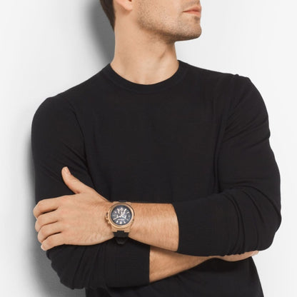 M-I-C-H-A-E-L K-O-R-S Watch MK8184 BLACK - ROSE GOLD FOR MEN
