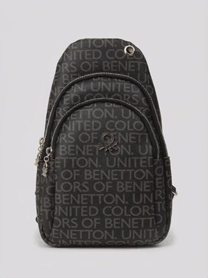 U.n.i.t.e.d C.o.l.o.r.s of B.e.n.e.t.t.o.n CROSSBODY BAG BLACK MONOGRAM FOR WOMEN
