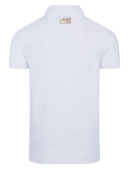 C.a.V-A.L.L.I C.L.A.S.S Black/White/Blue short sleeve polo shirt with lettering "C.a.v.a.l.l.i C.l.a.s.s"